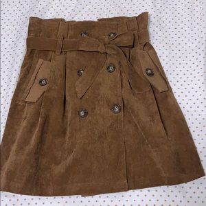 Small Carmel Corduroy Midi Skirt